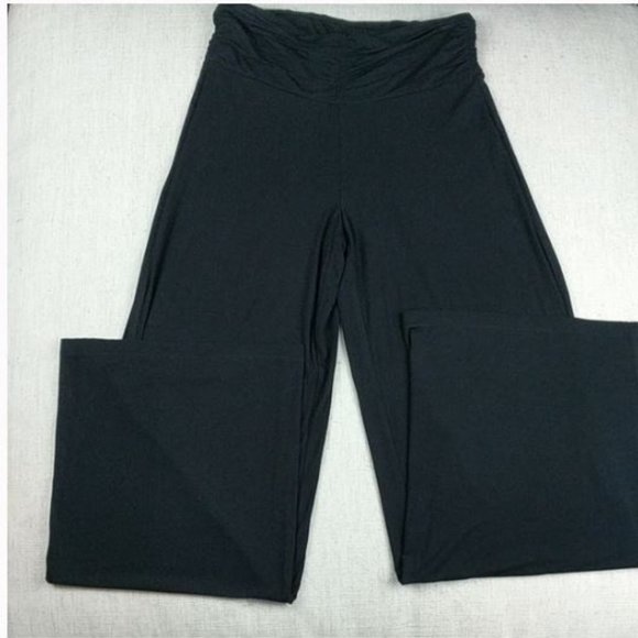 NEW SAKS FIFTH AVE BLUE Wide Leg Pants Rayon Knit - Picture 1 of 7